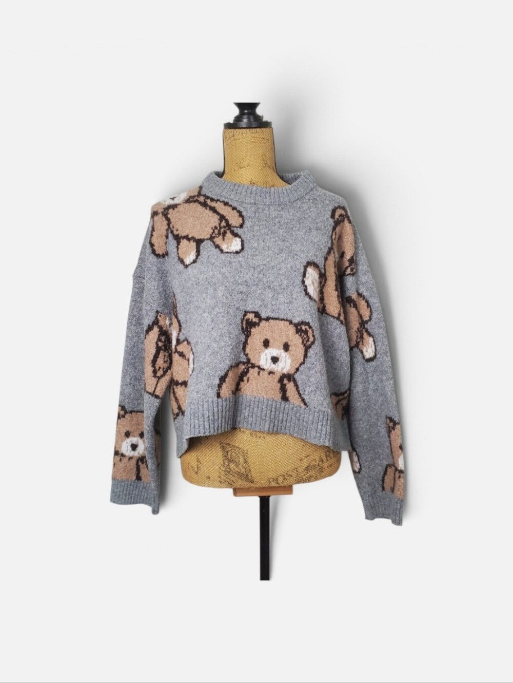 Forever 21 Cozy Teddy Bear Crewneck Sweater Wool Blend Women's Size Large